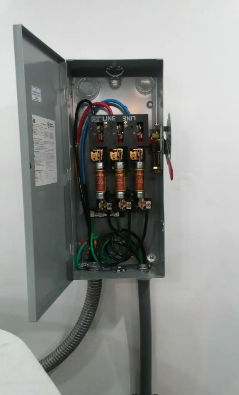 Three-phase disconnect switch installed for Electrical Wiring & Rewiring in Manville
